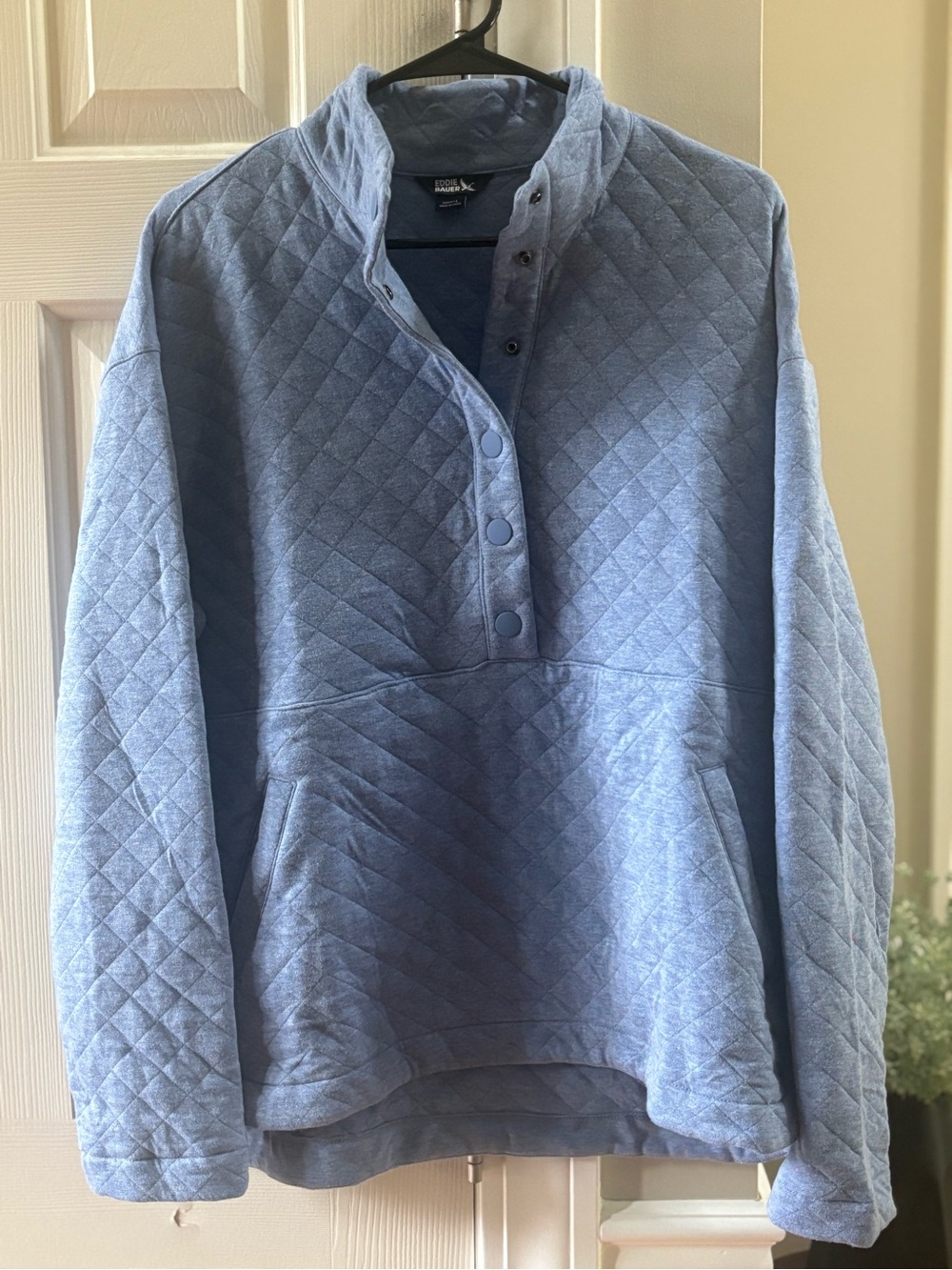 Eddie Bauer Women's Quilted Pullover in Light Blue